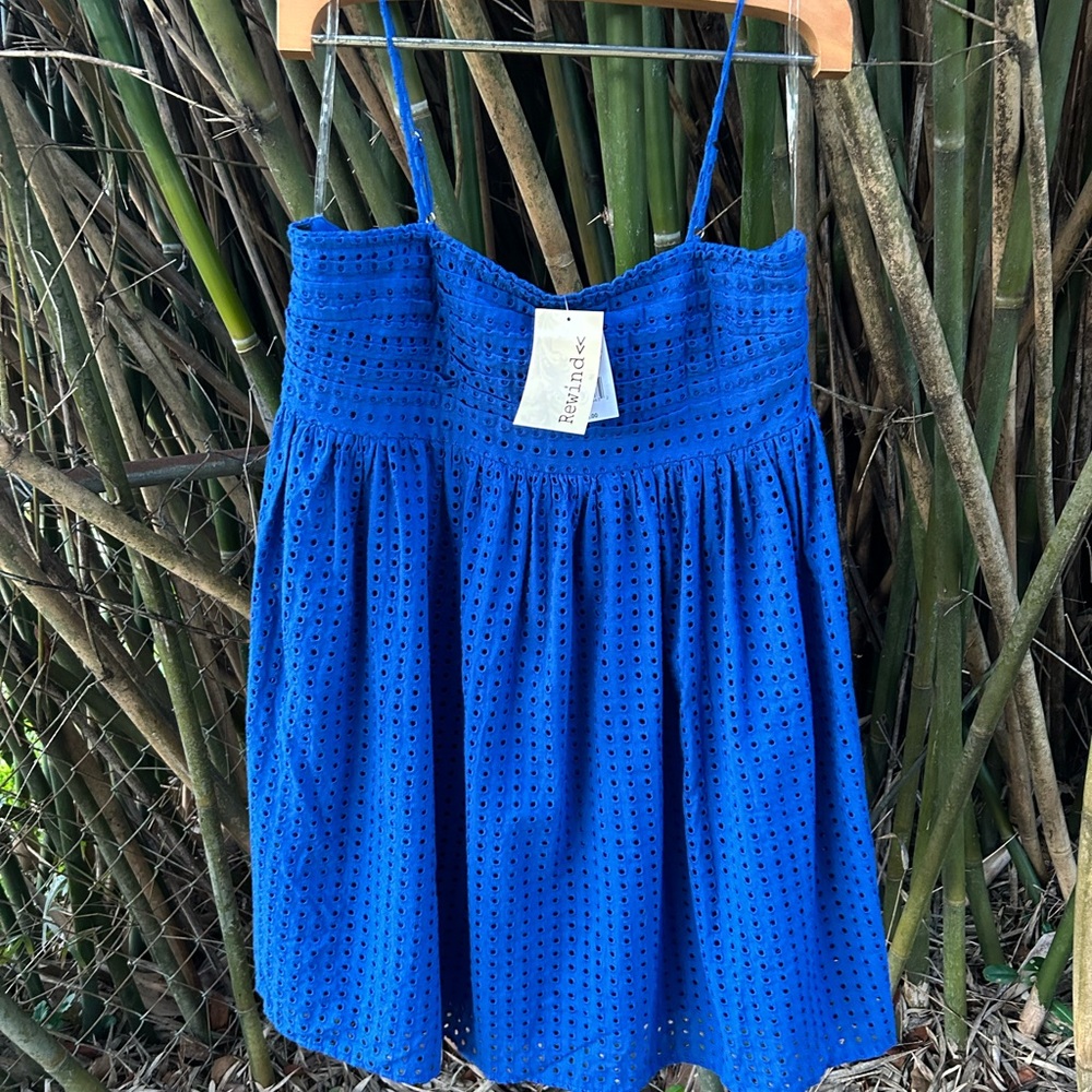 Blue Eyelet Women's Dress NWT